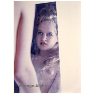 Erotic Study by Pjotr Van Moock: Blonde Nude In Mirror (Vintage XL Photo 42 x 30 CM 1980s)