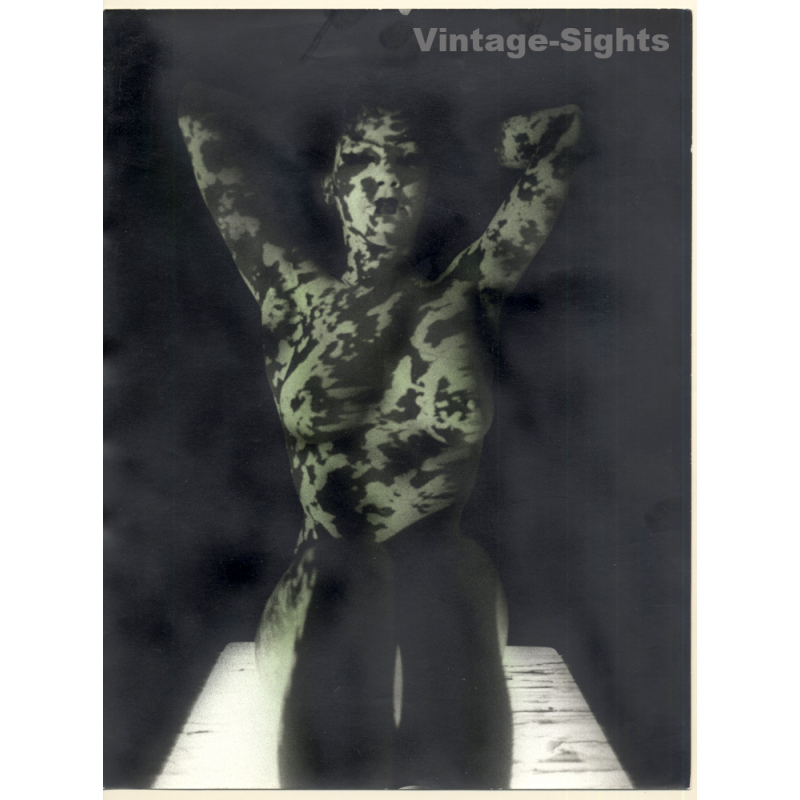 Erotic Study by Pjotr Van Moock: Experimental Take Of Busty Nude With Cigarette*2 (Vintage XL Photo 40 x 30 CM 1980s)