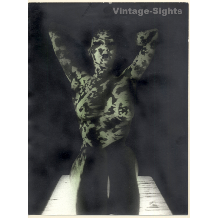 Erotic Study by Pjotr Van Moock: Experimental Take Of Busty Nude With Cigarette*2 (Vintage XL Photo 40 x 30 CM 1980s)