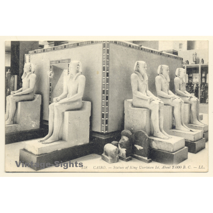 Cairo: Statues Of King Usertasen 1st (Vintage PC 1909)