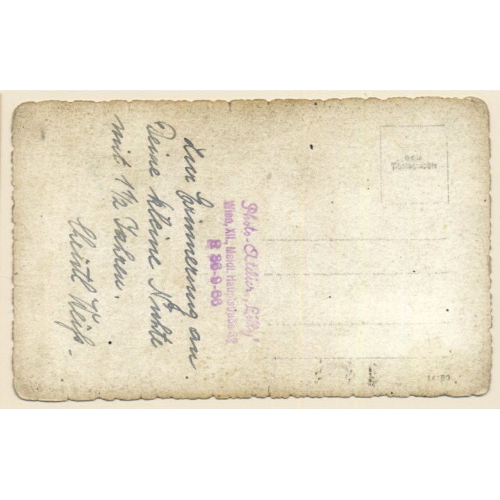 Little Girl In Fur Coat & Her Teddy Bear (Vintage RPPC ~1920s/1930s)