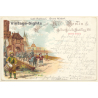 Alt Berlin: Berliner Gewerbe Ausstellung - Spandauer Tor (Vintage PC Litho 1896)