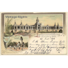 Nürnberg: Bayerische Landessaustellung - Bierhalle (Vintage PC Litho 1896)