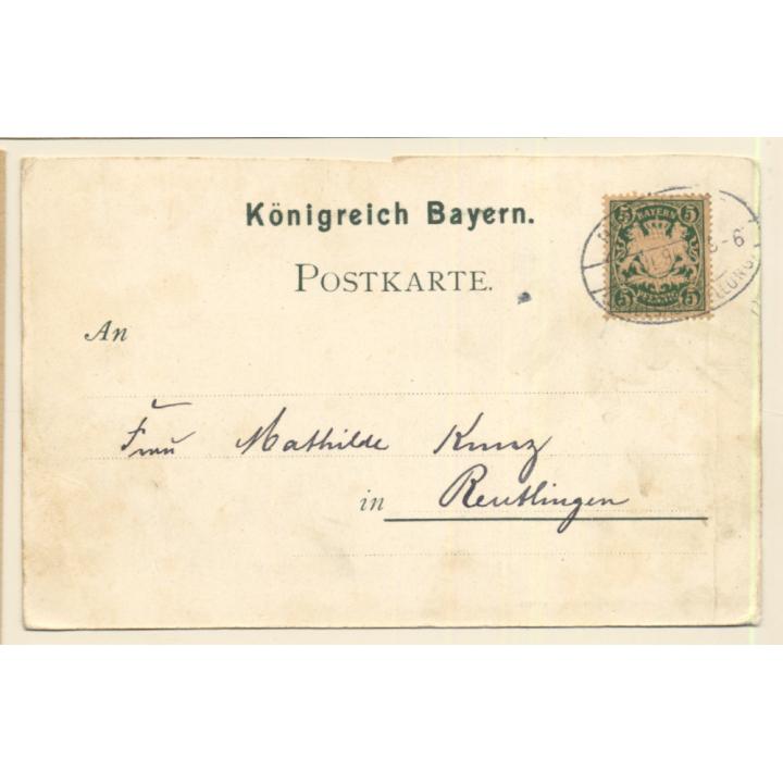 Nürnberg: Bayerische Landessaustellung - Bierhalle (Vintage PC Litho 1896)