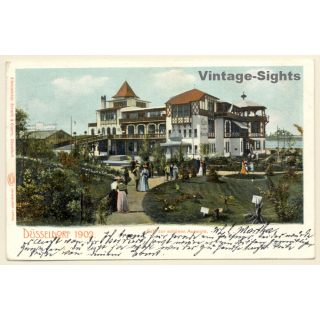 Düsseldorf: Industrie & Kunst Ausstellung / Café Zur Schönen Aussicht (Vintage PC 1902)