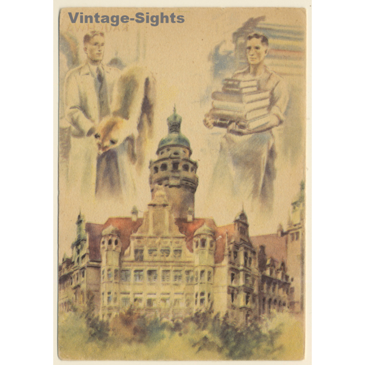 1. Leipziger Friedensmesse / Pelzhändler (Vintage Artist PC 1947)