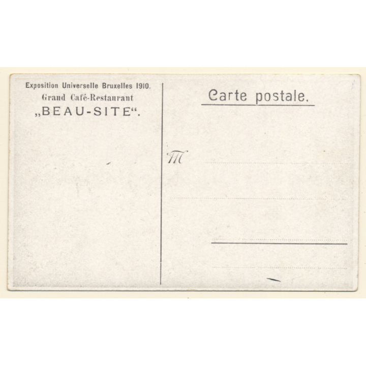Exposition Universelle Bruxelles 1910/ Grand Café Beau-Site (Vintage PC)