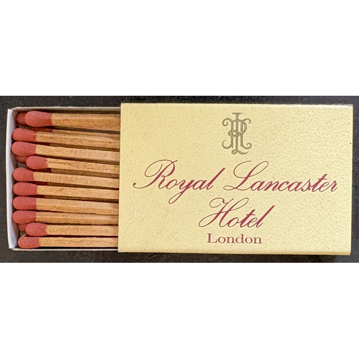 London / United Kingdom: Royal Lancaster Hotel *2 (Vintage Matchbox ~1970s/1980s)