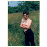 Erotic Study: Natural Topless Darkhaired Female On Meadow*5 (Vintage Photo ~1990s)