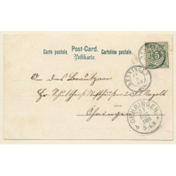 Beruf: Schreiner - Amor - Babykrippe (Vintage PC Litho 1900)