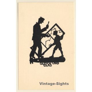 Scherenschnitt: Glück Und Glas / Glaser (Vintage Artist PC ~1930s/1940s)