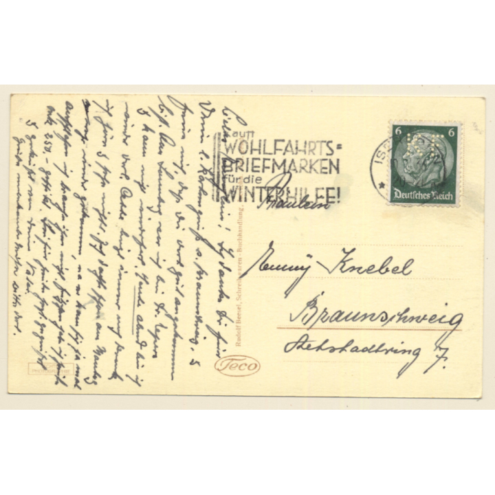 Iserlohn: Rathaus - Restauration Heinrich Koch (Vintage RPPC 1936)