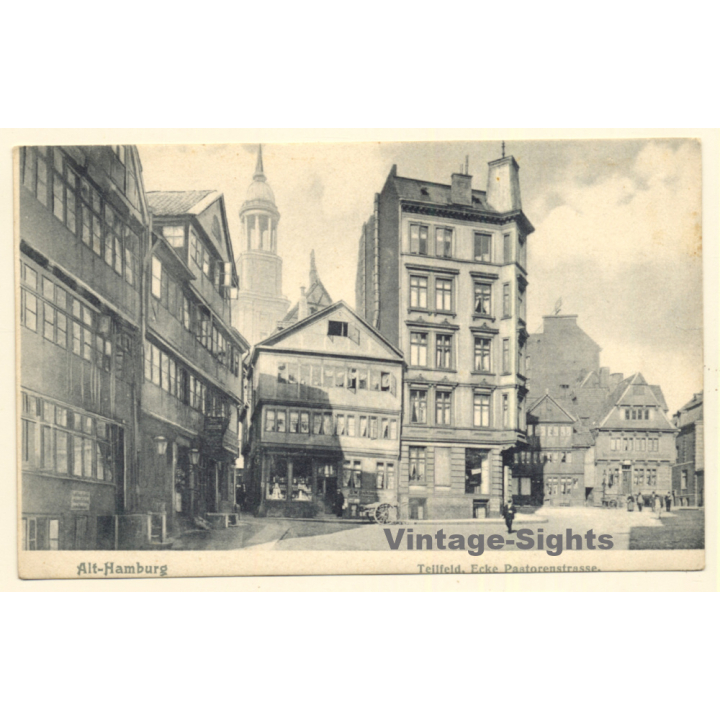 Hamburg: Tellfeld - Ecke Pastorenstrasse (Vintage PC 1910s)