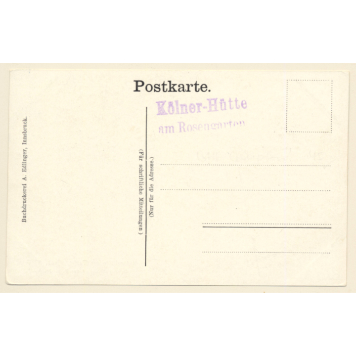 E. Theodore: Kölnerhütte Am Tschagerjoch DAV (Vintage PC 1910s/1920s)