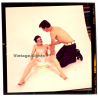 Erotic Study: Nude Female In Tiny Foam Bath / Topless Man (Vintage Diapositive KORENJAK 1970s/1980s)