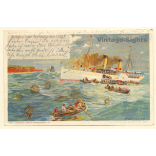 Nordsee Linie: S.S. Cobra / Paquebot Postmark (Vintage PC 1905)