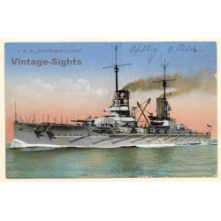 S.M.S. Prinz Regent Luitpold / Paquebot Postmark (Vintage PC 1914)