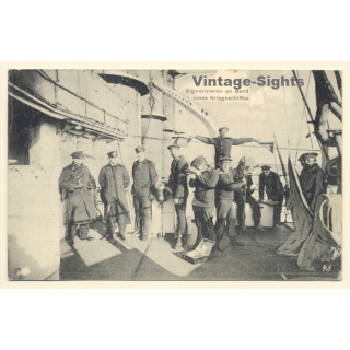 Signalisieren An Bord Eines Kriegsschiffes / Ship Stamp (Vintage PC 1914)