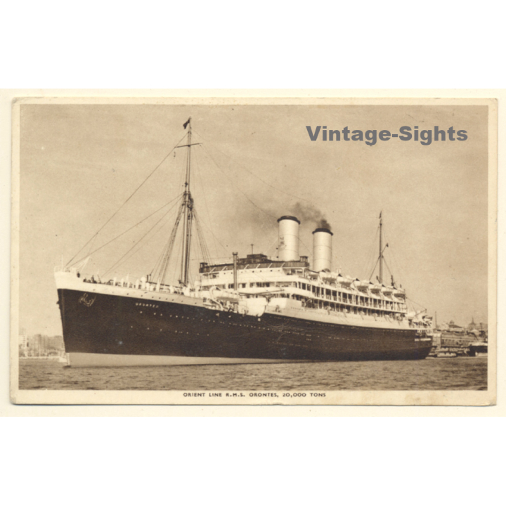 Orient Line: R.M.S. Orontes / Paquebot Postmark (Vintage PC 1949)