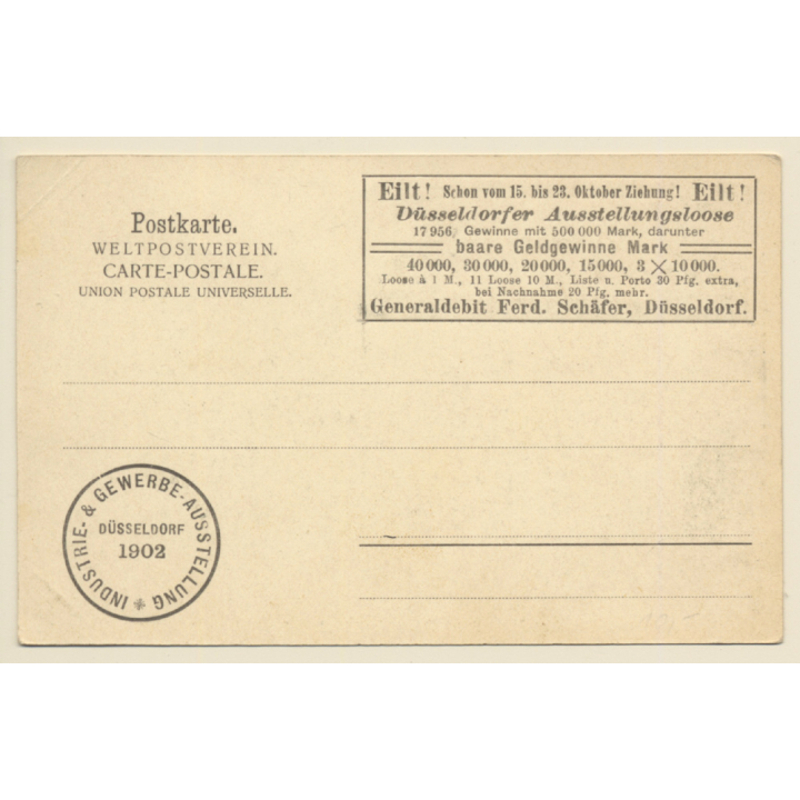 Düsseldorf Industrie & Gewerbe Ausstellung 1897 / Ansicht 1497 (Vintage PC Litho)