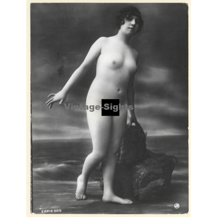 1920s Erotica: Belle Epoque Nude With Hat / Boudoir - Agelou (Large Photo Reprint ~ 24x16 CM)