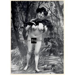 1920s Erotica: Busty Belle Epoque Nude / Boudoir (Large Photo Reprint ~ 24x17 CM)