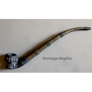 Indo-China: Vintage Clay Pipe (Burma? ~1940s/1950s)