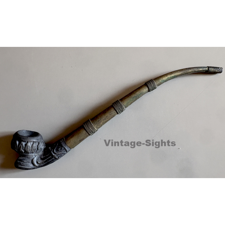 Indo-China: Vintage Clay Pipe (Burma? ~1940s/1950s)