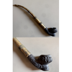 Indo-China: Vintage Clay Pipe (Burma? ~1940s/1950s)