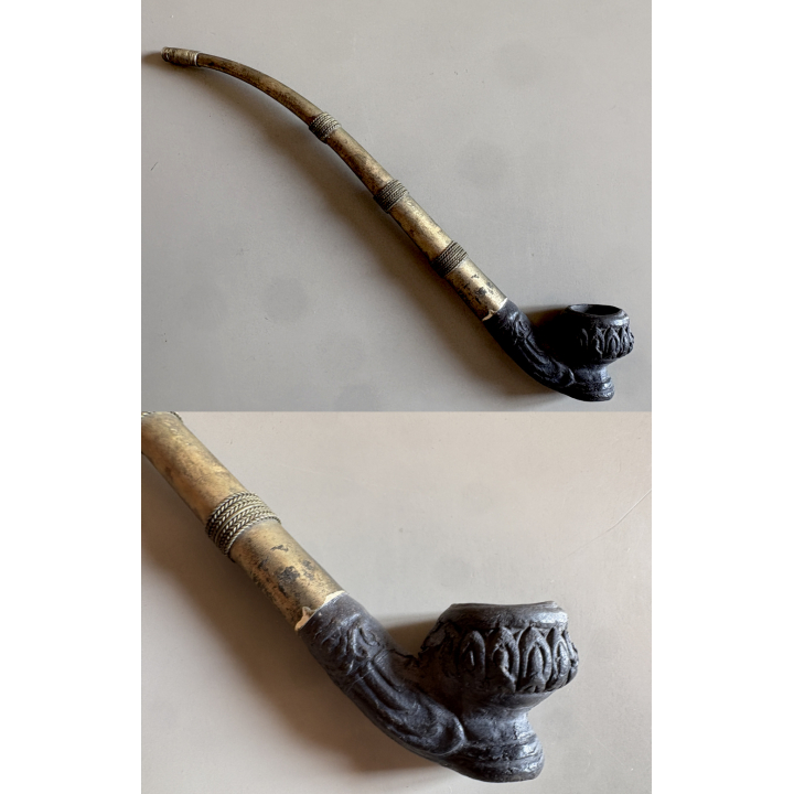 Indo-China: Vintage Clay Pipe (Burma? ~1940s/1950s)