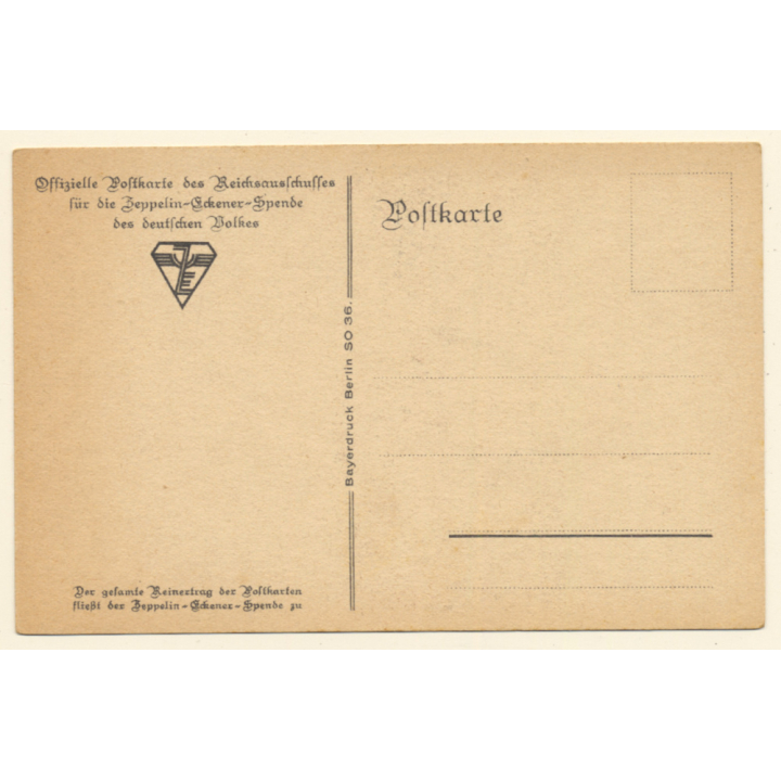 Otto Amtsberg: Ein Deutscher Zeppelin / Eckener Spende (Vintage Artist PC 1920s)