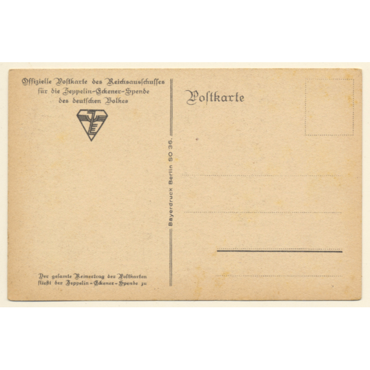 Otto Amtsberg: Gib Zur Zeppelin - Eckener Spende (Vintage Artist PC 1920s)