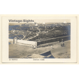Tripoli / Italian Tripolitania: Cimitero Arabo / Graveyard (Vintage RPPC ~1910s)