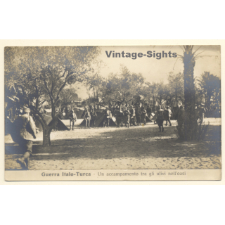 Italo-Turkish War (1911-1912): Military Camp In The Oasis (Vintage RPPC)