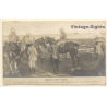 Italo-Turkish War (1911-1912): Aviator Captains Piazza & Moizo Report Flight / Cavalry (Vintage RPPC)