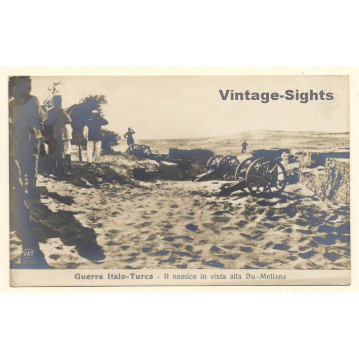 Italo-Turkish War (1911-1912): Enemy In Sight At Bu-Meliana / Trench (Vintage RPPC)