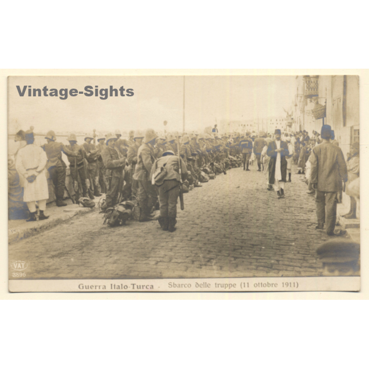 Italo-Turkish War (1911-1912): Landing Of The Troops October 1911 *2 (Vintage RPPC)