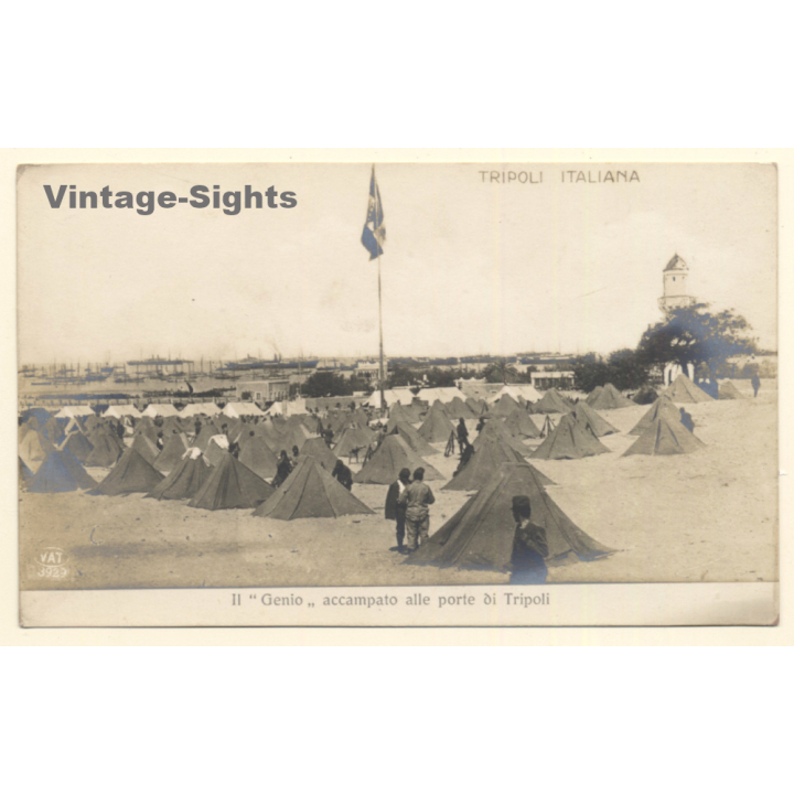 Colony Tripoli Italiana: Military Camp At The Gates Of Tripoli (Vintage RPPC ~1910s)