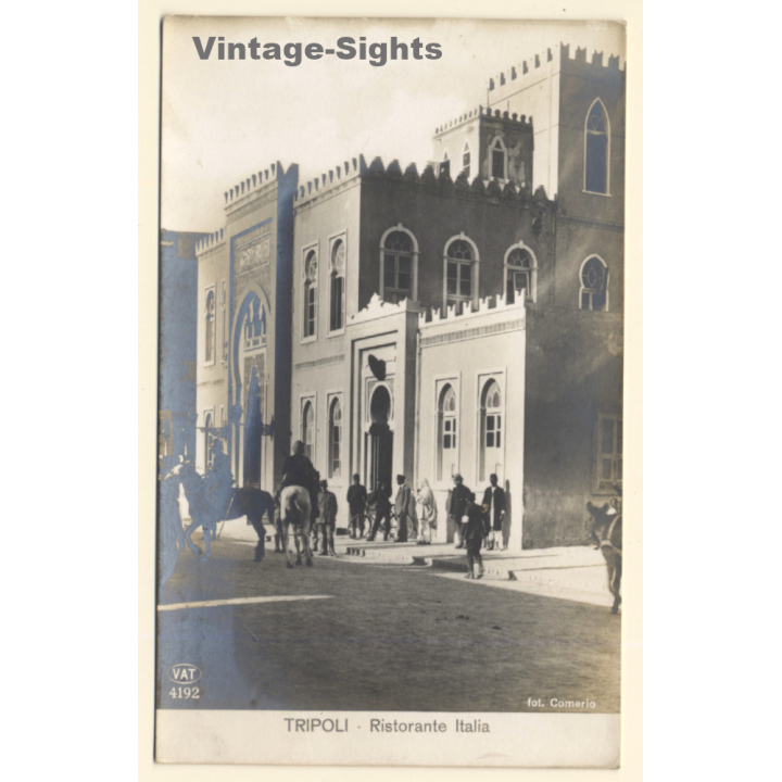 Colony Tripoli Italiana: Ristorante Italia (Vintage RPPC ~1910s)