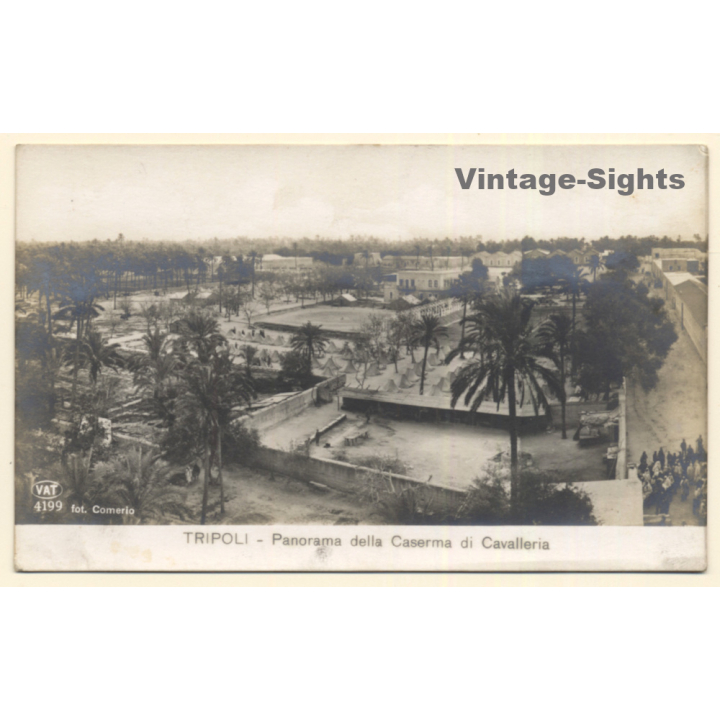 Colony Tripoli Italiana: View Of The Cavalry Barracks *2 (Vintage RPPC ~1910s)