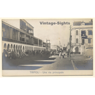 Colony Tripoli Italiana: A Main Street (Vintage RPPC ~1910s)