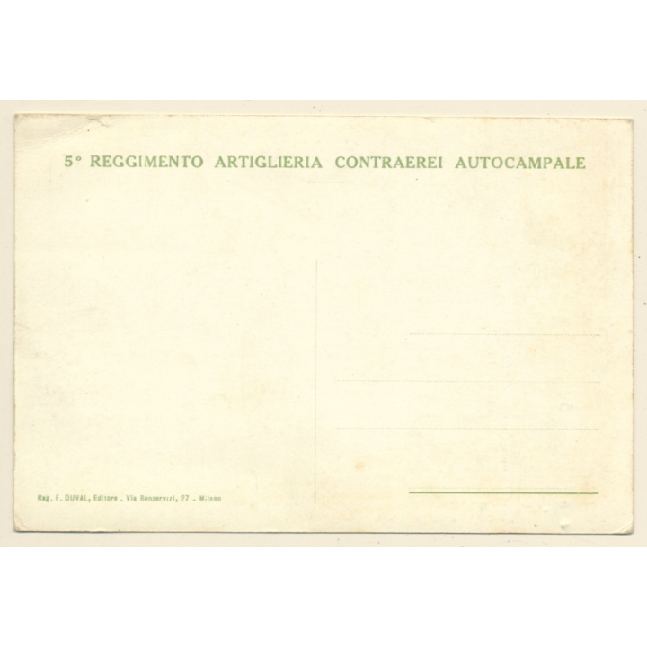 5° Reggimento Artigleria Contraerei Autocampale / Propaganda (Vintage PC ~1910s)