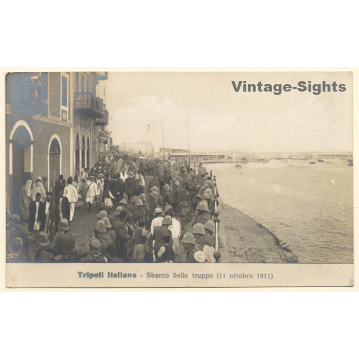 Italo-Turkish War (1911-1912): Landing Of The Troops October 1911 *6 (Vintage RPPC)