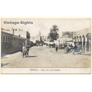 Colony Tripoli Italiana: A Main Street *2 (Vintage RPPC ~1910s)