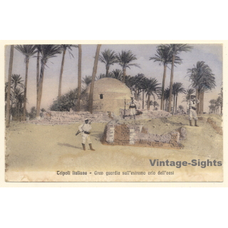 Colony Tripoli Italiana: Military Outpost On Far Edge Of Oasis *2 (Vintage PC ~1910s)
