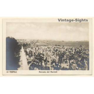 Colony Tripoli Italiana: Mercado Del Martedi / Tuesday Market (Vintage RPPC ~1910s)
