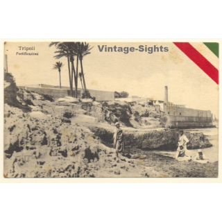 Italo-Turkish War (1911-1912): Fortifications In The Desert (Vintage PC ~1910s)