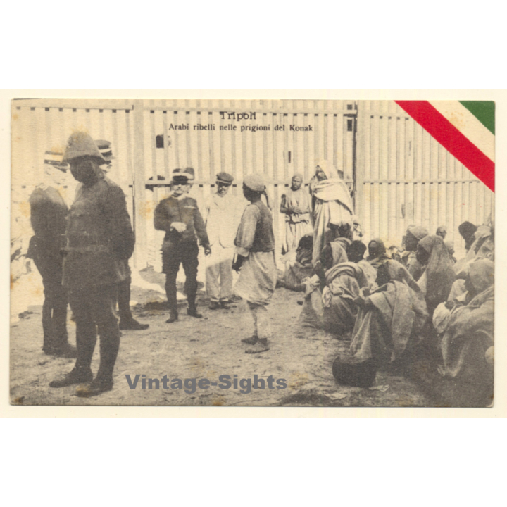 Italo-Turkish War (1911-1912): Tripoli - Arab Rebels In Konak Prisons (Vintage PC ~1910s)