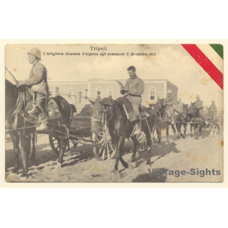 Italo-Turkish War (1911-1912): Artillery On It's Way To Outposts / Cavalry (Vintage PC ~1910s)