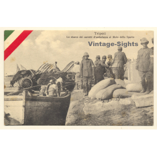 Italo-Turkish War (1911-1912): Tripoli - Ambulance Carts At Pier Of Sparto (Vintage PC ~1910s)
